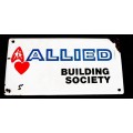 Original Allied Building Society Enamel Sign ( 34 x 18 cm )