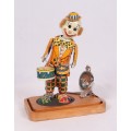 Japanese TK Toys for Fossil wind up Tin Toy : Bozo the Drumming Clown and  ( 23 x 17 x 17 cm )