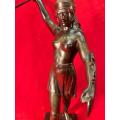 Rare Art Deco pair of Spelter Female Warriors circa 1930`s