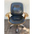 Eames Type Genuine Leather Swivel Office Chair