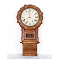 Beautiful Satinwood Inlaid Wall Clock ( Working ) 90 x 45 cm