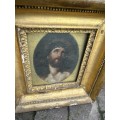 Vintage Oil on Board : Jesus ( 30 /15 x 27/13cm )