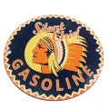 Silent Chief Gasoline Enamel Sign ( 15 cm diameter )