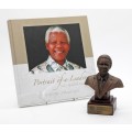 Nelson Mandela: Book plus Bronzed Bust by B Jackson ( 20 cm )
