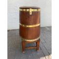 Beautiful Cape Teak Waterbarrel with Brass Rings ( 86 cm on the Stand )