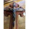 Rare Church Crucifix ( Brass and Wood ) 50 x 30 cm