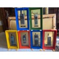 Collection of 6 Vintage Cellphones ( Framed )