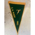 Rugby : Original Sideline Flag , Springbok 1980