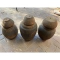 Collection of 3 Rare Antique Wooden Milk Jars