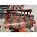 Beautiful Genuine Chesterfield Leather Swivel Office Chair