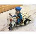 Japanese Tinplate Police Motorcycle Rider ( 25 x 17 cm )