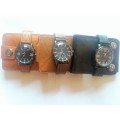 **New** Stylish 2Pc Faux Leather Wallet and Watch Set ~ CraZe Auction !