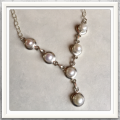 **GORGEOUS PETITE SETTING**  RIVER PEARL  .925 SILVER NECKLACE