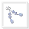 ***TOP AAA QUALITY***NATURAL BLUE SCHILLER RAINBOW MOONSTONE DANGLE SILVER EARRINGS