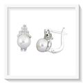 SOPHISTICATED  6.44 CTS NATURAL WHITE PEARL, WHITE TOPAZ  SOLID .925 STERLING SILVER EARRINGS