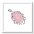 CRAZY DEAL- SPECTACULAR BEAUTY 17.58 CTS CHALCEDONY, WHITE TOPAZ PENDANT  SOLID.925 STERLING SILVER