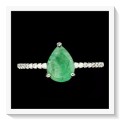 BREATHTAKING AAA NATURAL ZAMBIAN EMERALD, CUBIC ZIRCONIA SOLID .925 STERLING SILVER SIZE 8