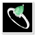 BREATHTAKING AAA NATURAL ZAMBIAN EMERALD, CUBIC ZIRCONIA SOLID .925 STERLING SILVER SIZE 8