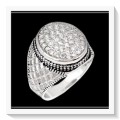 RARE FIND MENS AAA NATURAL WHITE TOPAZ GEMSTONE SOLID.925 STERLING SILVER RING SIZE 8.5