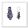 UNIQUE AND RARE AMETHYST EARRINGS IN SOLID .925 STERLING SILVER - FEBRUARY BIRTHSTONE