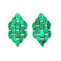 Beautiful Beyond Words 41.4 cts Natural Green Aventurine Gemstone Earrings in  Solid.925 Silver