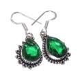 Amazing Emerald Quartz Gemstone 925 Silver  Earrings