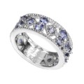 Natural Violet Blue Iolite Gemstone Solid .925 Silver Ring Size Us 8 or Q