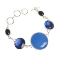 Captivating Blue Quartz, Chalcedony Gemstone .925 Silver Bracelet