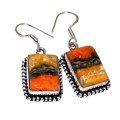 Natural Indonesian Bumble Bee Jasper  .925 Silver Earrings