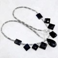 Natural Black Onyx Gemstone .925 Silver Necklace