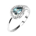 Natural Unheated London Blue Topaz CZ Gemstone Solid .925 Sterling Silver Sz US 7.75  or P1/2
