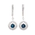 Exceptional Real Stones Natural London Blue Topaz CZ Gemstone Solid .925 Sterling Silver Earrings