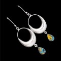 Incredible Natural Copper Turquoise Gemstone .925 Sterling Silver Earrings