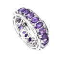 22 Natural Unheated Purple Amethyst Eternity Setting in Solid .925 Silver Ring Size 8 or Q