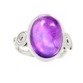 6.27 CTS BEAUTIFUL NATURAL PURPLE AMETHYST  SOLID .925  SILVER RING SIZE 8