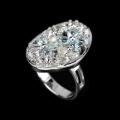 Outstanding Natural Sky Blue Topaz, White Cubic Zirconia Gemstone  Solid .925 Silver Size 7.75