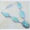Natural Aquamarine Gemstone 925 Silver Necklace