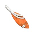 New Arrival - Natural Italian Coral Solid .925 Sterling Silver Pendant
