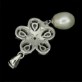 20.33 cts Natural White Pearl CZ  Solid .925  Sterling Silver Pendant
