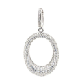 Elegant Italian Design AAA Cr Diamonds Solid .925 Sterling Silver White Gold Pendant