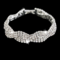 Elegant Evening Wear/ Bridal Silver Diamanté Bracelet