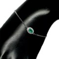 Breathtaking AAA Natural Zambian Emerald, White CZ Solid .925 Sterling Silver Bracelet