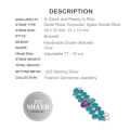 Natural Enhanced Colour Geode Slice, Sante Rosa Turquoise Gemstone .925 Silver Bracelet