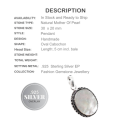 Natural Creamy Oval Mother of Pearl .925 Silver Pendant