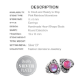 Handmade Antique Style Pink Rainbow Moonstone Gemstone 925 Silver Plated Earrings
