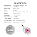 7.18 cts Pink Topaz Gemstone Solid .925 Silver Pendant