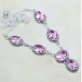 Gorgeous Find Exquisite Pink Topaz Gemstone 925 Silver Necklace