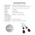 RED FIRE GARNET GEMSTONE .925  STERLING SILVER  EARRINGS