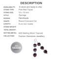 Handmade Pink Red Topaz Gemstone .925 Sterling Silver Earrings