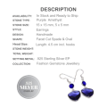 Natural Purple Amethyst Dangle .925  Silver Earrings